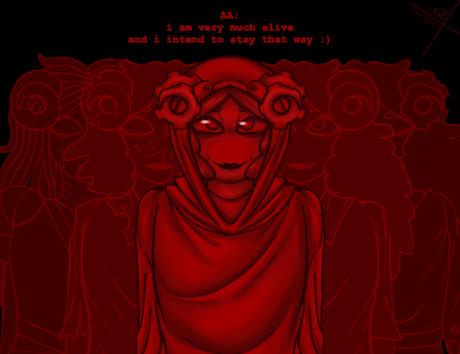 A stylized, digital redraw of Homestuck page 3492. It’s very red.
